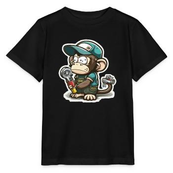 Primate déchirant - T-shirt bio MINI CREATOR Stanley/Stella Enfant - noir - Devant - Mikhail (115cm)