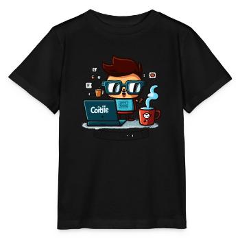 Befeuern Sie Ihr Programmieren mit Koffein! - Stanley/Stella Kinder T-Shirt MINI CREATOR  - Schwarz - Vorne - Mikhail (115cm)