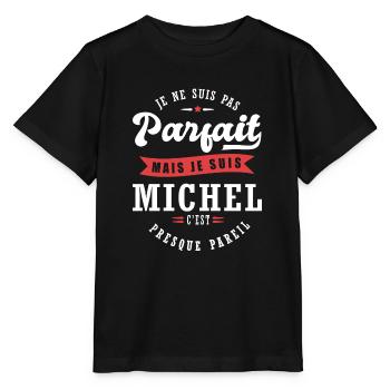 Michel Parfait Cadeau prenom michel - T-shirt bio MINI CREATOR Stanley/Stella Enfant - noir - Devant - Mikhail (115cm)