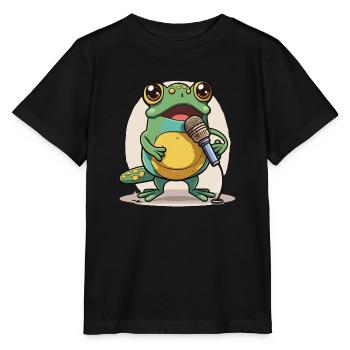 Frösche Melodie - Stanley/Stella Kinder T-Shirt MINI CREATOR  - Schwarz - Vorne - Mikhail (115cm)