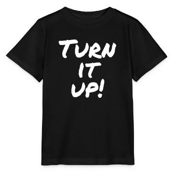 Turn it up music, music lover slogan - Stanley/Stella MINI CREATOR Kids’ T-Shirt - black - Front - Mikhail (115cm)
