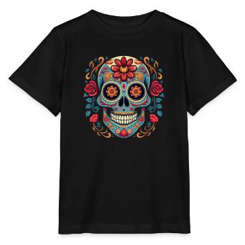 Calavera Crâne de sucre - T-shirt bio MINI CREATOR Stanley/Stella Enfant - noir - Devant - Mikhail (115cm)