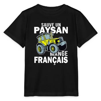 paysan en colere mange francais agriculteur - T-shirt bio MINI CREATOR Stanley/Stella Enfant - noir - Devant - Mikhail (115cm)