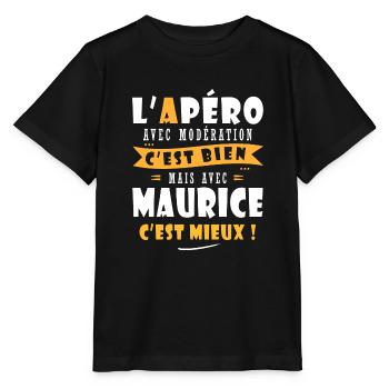 Maurice Cadeau Humour personnalisé cadeau maurice - T-shirt bio MINI CREATOR Stanley/Stella Enfant - noir - Devant - Mikhail (115cm)