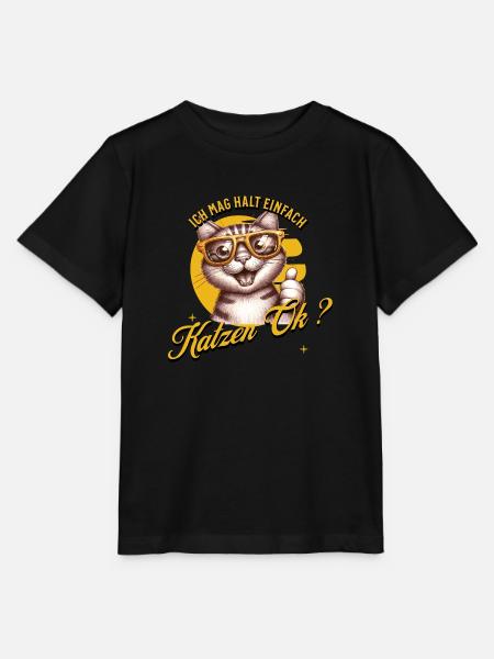 Ich mag halt einfach Katzen - Stanley/Stella Kinder T-Shirt MINI CREATOR - Schwarz