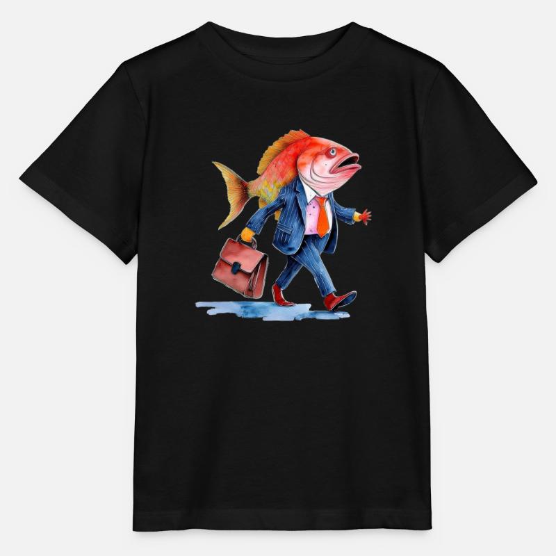 Drôle d’affaires poisson Travail de conception créative - T-shirt bio MINI CREATOR Stanley/Stella Enfant - noir