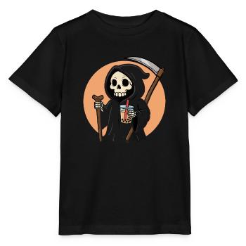Faucheuse avec Boba - T-shirt bio MINI CREATOR Stanley/Stella Enfant - noir - Devant - Mikhail (115cm)