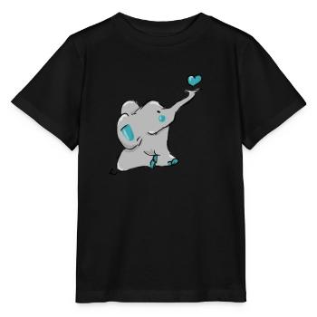 Doux éléphant - T-shirt bio MINI CREATOR Stanley/Stella Enfant - noir - Devant - Mikhail (115cm)
