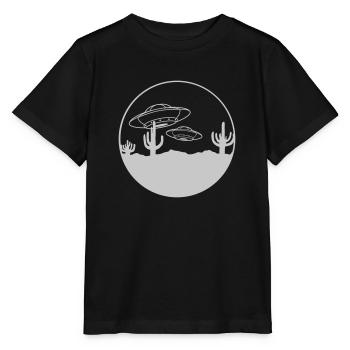 Szene fliegende Wüsten UFOs - Stanley/Stella Kinder T-Shirt MINI CREATOR  - Schwarz - Vorne - Mikhail (115cm)