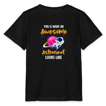 Space Space Spaceship Planet - T-shirt bio MINI CREATOR Stanley/Stella Enfant - noir - Devant - Mikhail (115cm)
