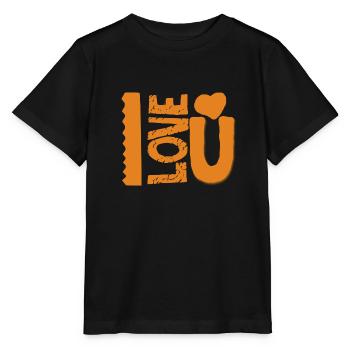 I love you - T-shirt bio MINI CREATOR Stanley/Stella Enfant - noir - Devant - Mikhail (115cm)