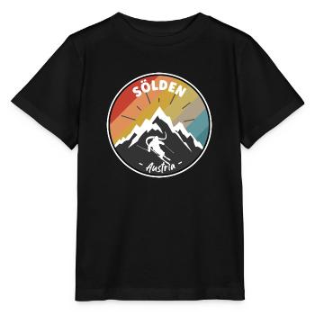 Skifahren in Sölden - Österreich - Stanley/Stella Kinder T-Shirt MINI CREATOR  - Schwarz - Vorne - Mikhail (115cm)