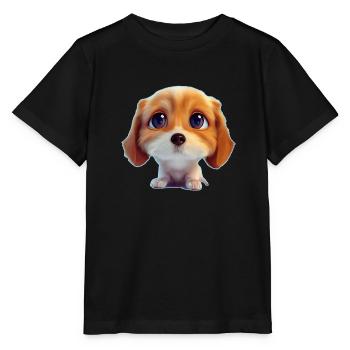 niedlicher Welpe - Stanley/Stella Kinder T-Shirt MINI CREATOR  - Schwarz - Vorne - Mikhail (115cm)