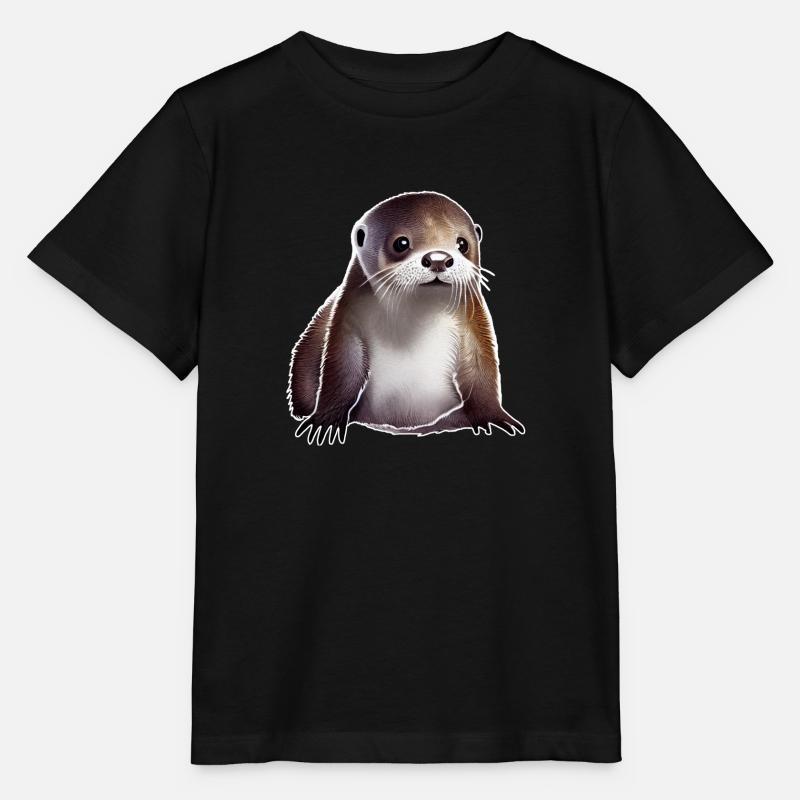 Bébé Loutre 2 - T-shirt bio MINI CREATOR Stanley/Stella Enfant - noir