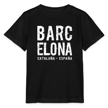 Barcelone, Catalogne, Espagne, Mer Méditerranée - T-shirt bio MINI CREATOR Stanley/Stella Enfant - noir - Devant - Mikhail (115cm)