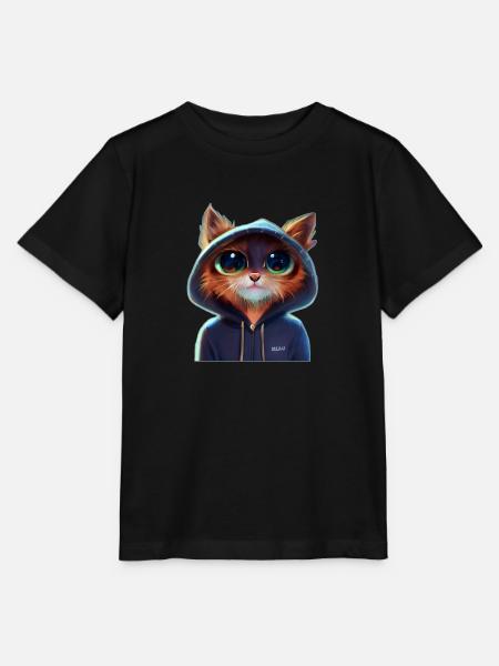 Katze mit Pullover 1 - Stanley/Stella Kinder T-Shirt MINI CREATOR - Schwarz