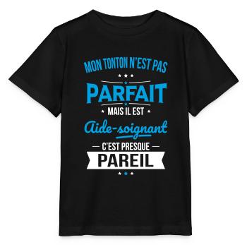 Mon tonton n'est pas parfait - Aide-soignant - T-shirt bio MINI CREATOR Stanley/Stella Enfant - noir - Devant - Mikhail (115cm)