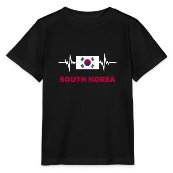 South Korea Football 2022 South Korea Heartbeat - Stanley/Stella MINI CREATOR Kids’ T-Shirt - black - Front - Mikhail (115cm)