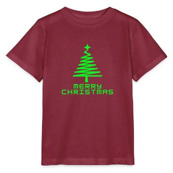 Christmas tree - Stanley/Stella MINI CREATOR Kids’ T-Shirt - burgundy - Front - Kain (125cm)