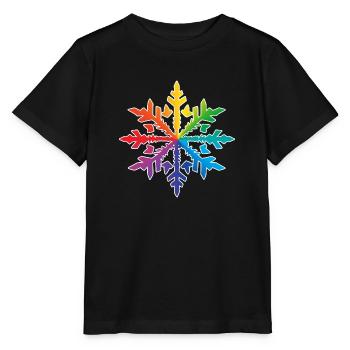 Schneeflocke Schnee Winter Weihnachten farbig 3 - Stanley/Stella Kinder T-Shirt MINI CREATOR  - Schwarz - Vorne - Mikhail (115cm)