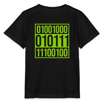 Binary Code Program Language - Stanley/Stella MINI CREATOR Kids’ T-Shirt - black - Front - Mikhail (115cm)