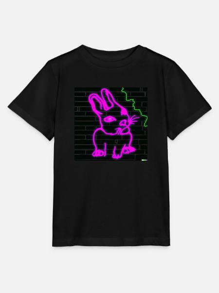 Neon hase - Stanley/Stella Kinder T-Shirt MINI CREATOR - Schwarz