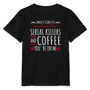 Serial Killers and Coffe, True Crime Murderino - Stanley/Stella Kinder T-Shirt MINI CREATOR  - Schwarz - Vorne - Mikhail (115cm)