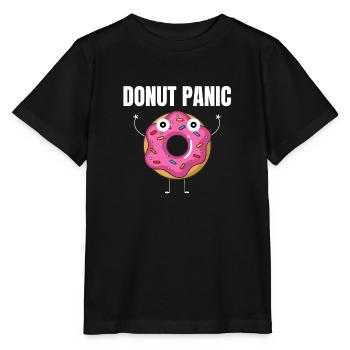 Donut Panic - Stanley/Stella MINI CREATOR Kids’ T-Shirt - black - Front - Mikhail (115cm)