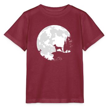 Hund Vollmond Mond Dogge - Stanley/Stella Kinder T-Shirt MINI CREATOR  - Burgunderrot - Vorne - Kain (125cm)