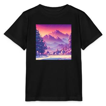 Small Town Mountains: Winter Wonderland - Stanley/Stella MINI CREATOR Kids’ T-Shirt - black - Front - Mikhail (115cm)