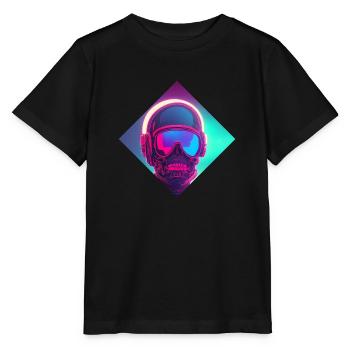 Neon Skull Rider: A Synthwave Tribute (Diamond) - Stanley/Stella MINI CREATOR Kids’ T-Shirt - black - Front - Mikhail (115cm)