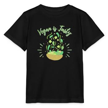 Vegan ist lecker - Stanley/Stella Kinder T-Shirt MINI CREATOR  - Schwarz - Vorne - Mikhail (115cm)