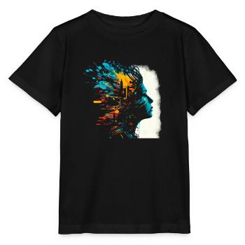 Psychedelisches Artwork - Open Mind - Stanley/Stella Kinder T-Shirt MINI CREATOR  - Schwarz - Vorne - Mikhail (115cm)