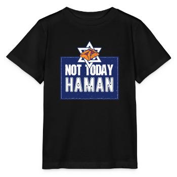Pas aujourd’hui Haman Pourim Judaïsme - T-shirt bio MINI CREATOR Stanley/Stella Enfant - noir - Devant - Mikhail (115cm)