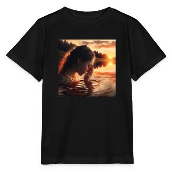 Photo d'une femme qui se baigne - T-shirt bio MINI CREATOR Stanley/Stella Enfant - noir - Devant - Mikhail (115cm)