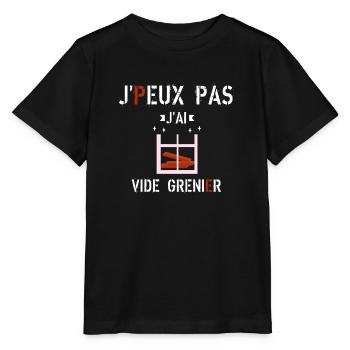J Peux Pas J ai vide grenier - T-shirt bio MINI CREATOR Stanley/Stella Enfant - noir - Devant - Mikhail (115cm)