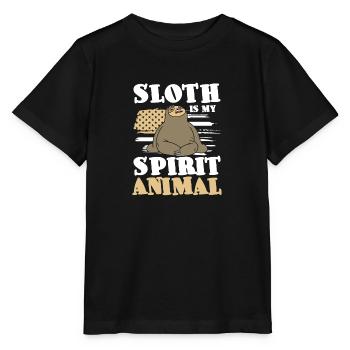 Lazy hanging out sloths cute - Stanley/Stella MINI CREATOR Kids’ T-Shirt - black - Front - Mikhail (115cm)
