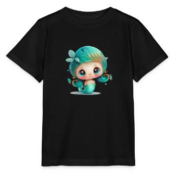Süße Meerjungfrau - Stanley/Stella Kinder T-Shirt MINI CREATOR  - Schwarz - Vorne - Mikhail (115cm)