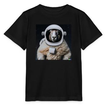 Schaf-stronauten erobern das Weltall!? - Stanley/Stella Kinder T-Shirt MINI CREATOR  - Schwarz - Vorne - Mikhail (115cm)