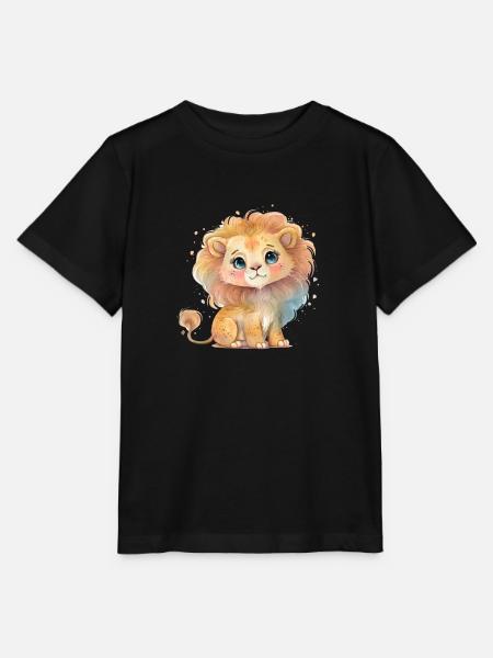 Löwe Aquarell Regenbogen - Stanley/Stella Kinder T-Shirt MINI CREATOR - Schwarz