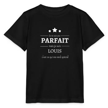 Je suis pas parfait mais je suis Louis & spécial - T-shirt bio MINI CREATOR Stanley/Stella Enfant - noir - Devant - Mikhail (115cm)