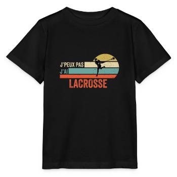 Je peux pas j'ai lacrosse idée cadeau lacrosse - T-shirt bio MINI CREATOR Stanley/Stella Enfant - noir - Devant - Mikhail (115cm)