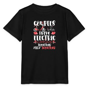 Rollerfahrer Strom Batterie - Stanley/Stella Kinder T-Shirt MINI CREATOR  - Schwarz - Vorne - Mikhail (115cm)