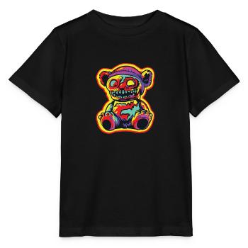 Horror Scary Bear Halloween Enigma Bear - Stanley/Stella MINI CREATOR Kids’ T-Shirt - black - Front - Mikhail (115cm)