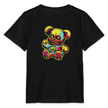 Horror Scary Bear Halloween Shadowy Snuggles - Stanley/Stella MINI CREATOR Kids’ T-Shirt - black - Front - Mikhail (115cm)