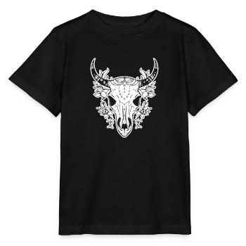 Cow Skull Boho - Stanley/Stella MINI CREATOR Kids’ T-Shirt - black - Front - Mikhail (115cm)