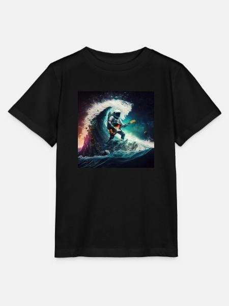 Surfen im Weltraum - Stanley/Stella Kinder T-Shirt MINI CREATOR - Schwarz