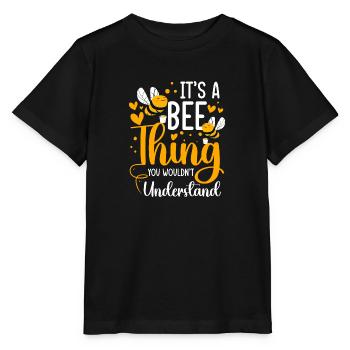 Honig Blume Insekten Artenschutz - Stanley/Stella Kinder T-Shirt MINI CREATOR  - Schwarz - Vorne - Mikhail (115cm)