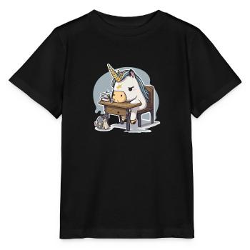 Einhorn-Studentin - Stanley/Stella Kinder T-Shirt MINI CREATOR  - Schwarz - Vorne - Mikhail (115cm)