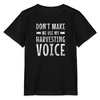 Récolter des légumes tracteurs agricoles - T-shirt bio MINI CREATOR Stanley/Stella Enfant - noir - Devant - Mikhail (115cm)